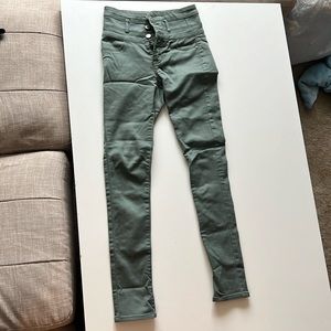 Olive green skinny jeans